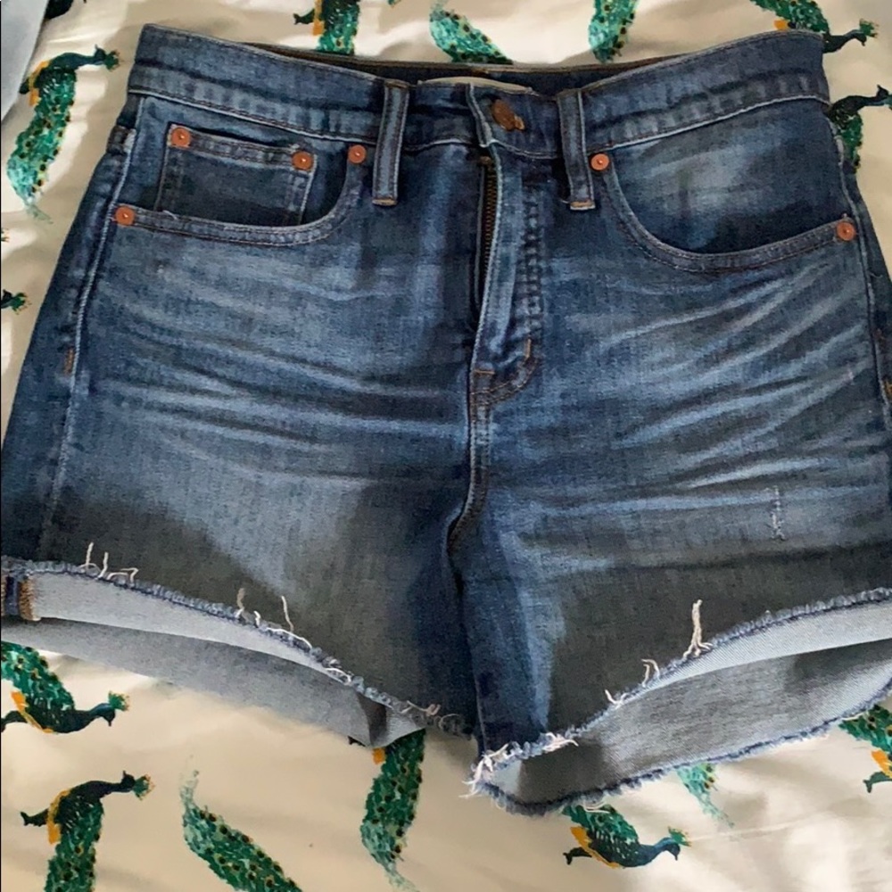 Madewell high rise denim shorts. This season